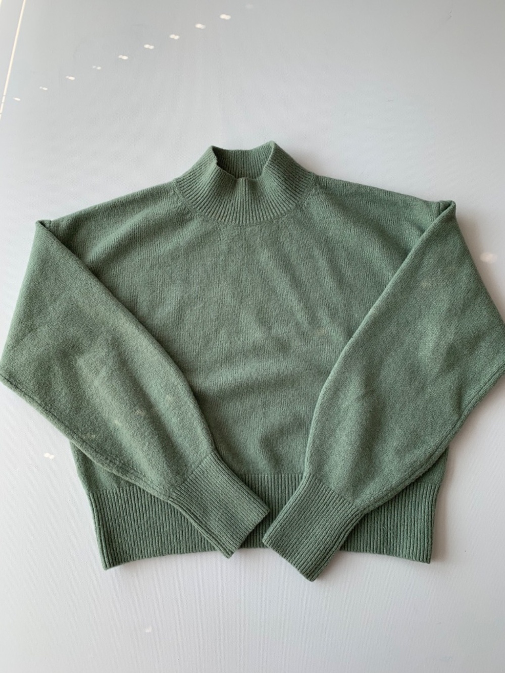 &Other Stories Sweater Mock Neck Women's S in Sage Green - Picture 4 of 8